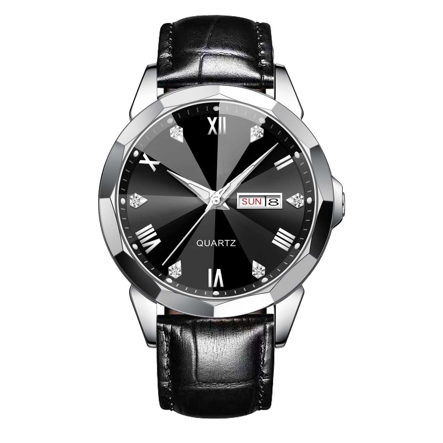 Men's Business Quartz Watch with Double Calendar – Premium Design