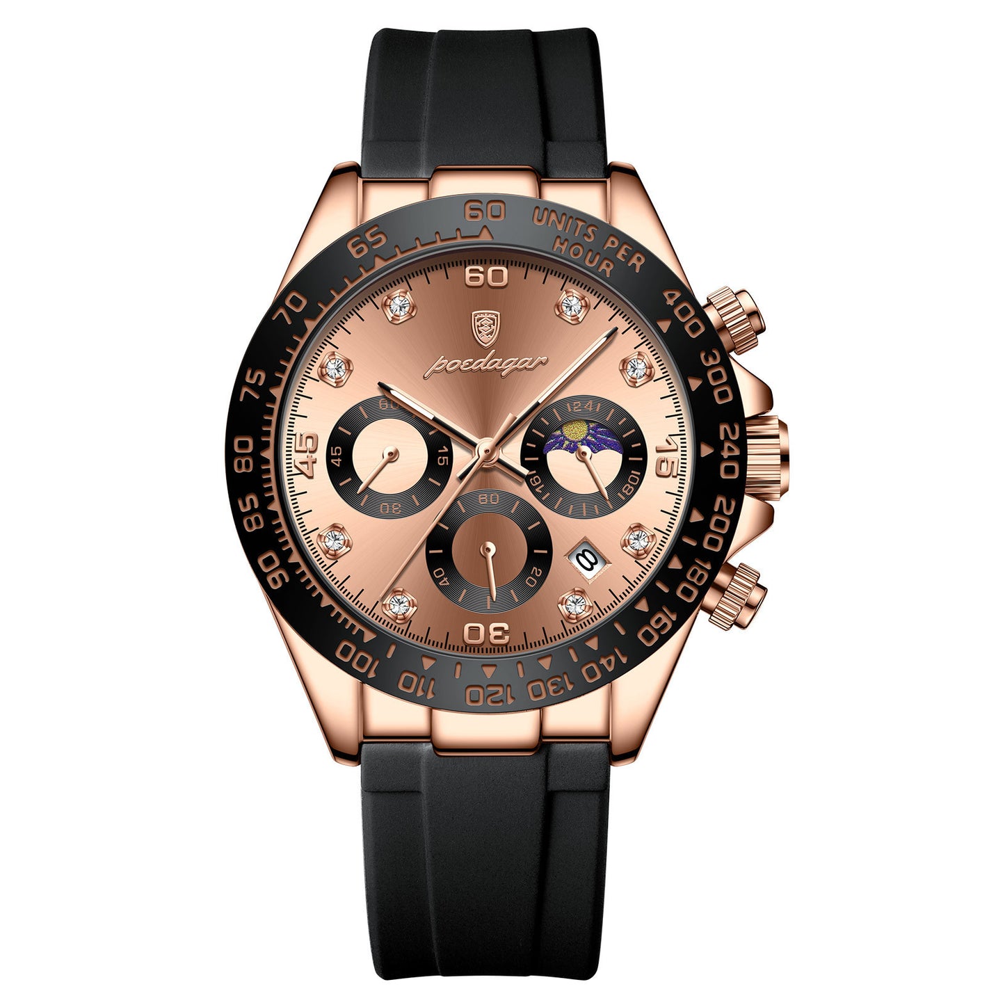 Men's Multi-functional Watch with Silicone Band – Stylish Design