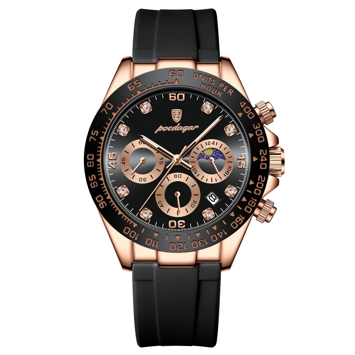 Men's Multi-functional Watch with Silicone Band – Stylish Design