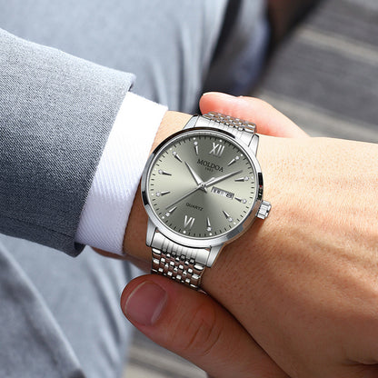 Men's Luminous Quartz Watch with Double Calendar – Waterproof
