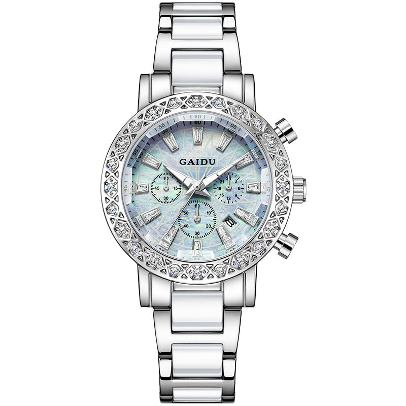 Women's Quartz Watch – Luminous, Waterproof with Fritillary Dial