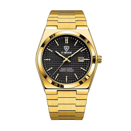 Classic Men's Quartz Watch – Stainless Steel Band with Calendar