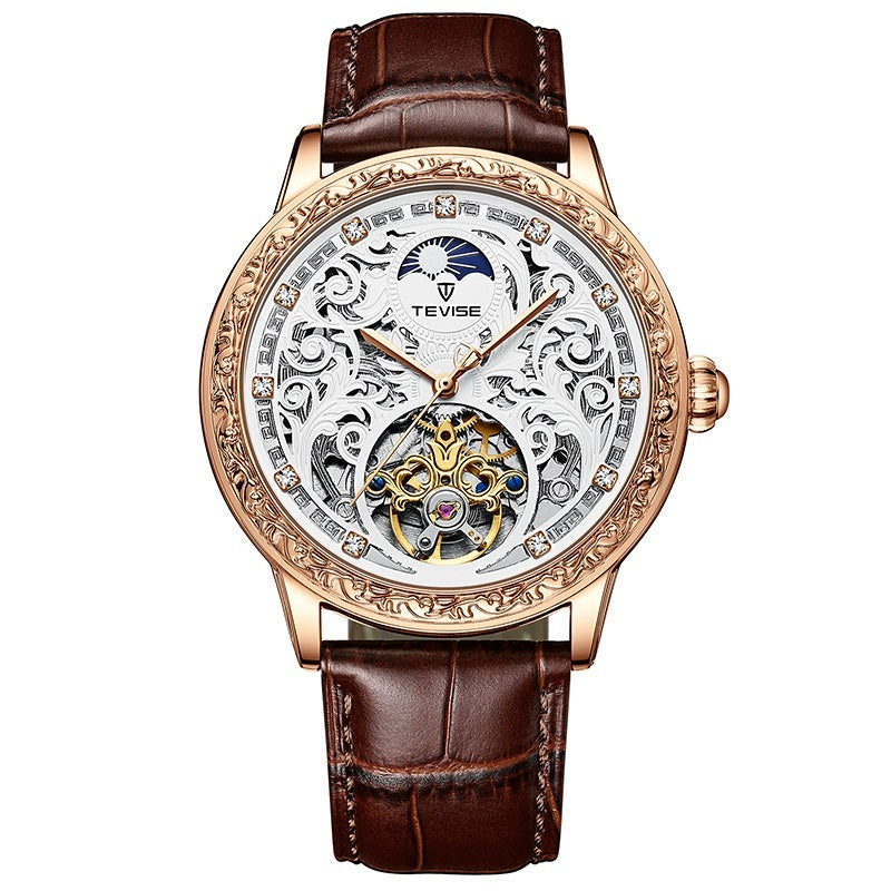 Men's Mechanical Watch – Business Casual Skeleton Design & Waterproof