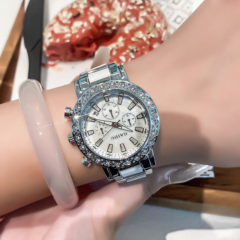 Women's Quartz Watch – Luminous, Waterproof with Fritillary Dial