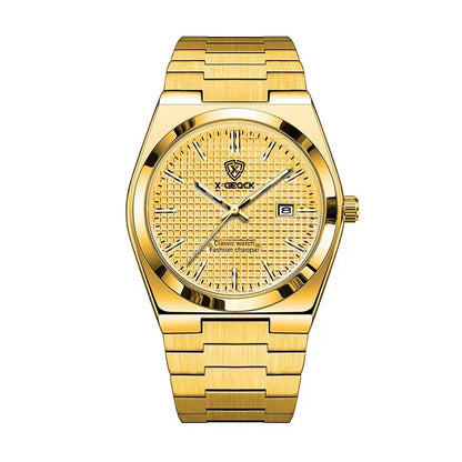 Classic Men's Quartz Watch – Stainless Steel Band with Calendar