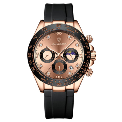 Men's Multi-functional Watch with Silicone Band – Stylish Design