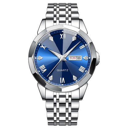 Men's Business Quartz Watch with Double Calendar – Premium Design