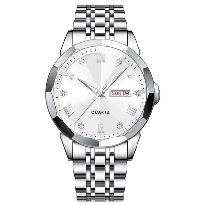 Men's Business Quartz Watch with Double Calendar – Premium Design