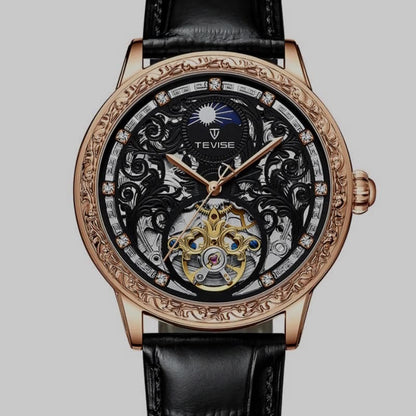 Men's Mechanical Watch – Business Casual Skeleton Design & Waterproof