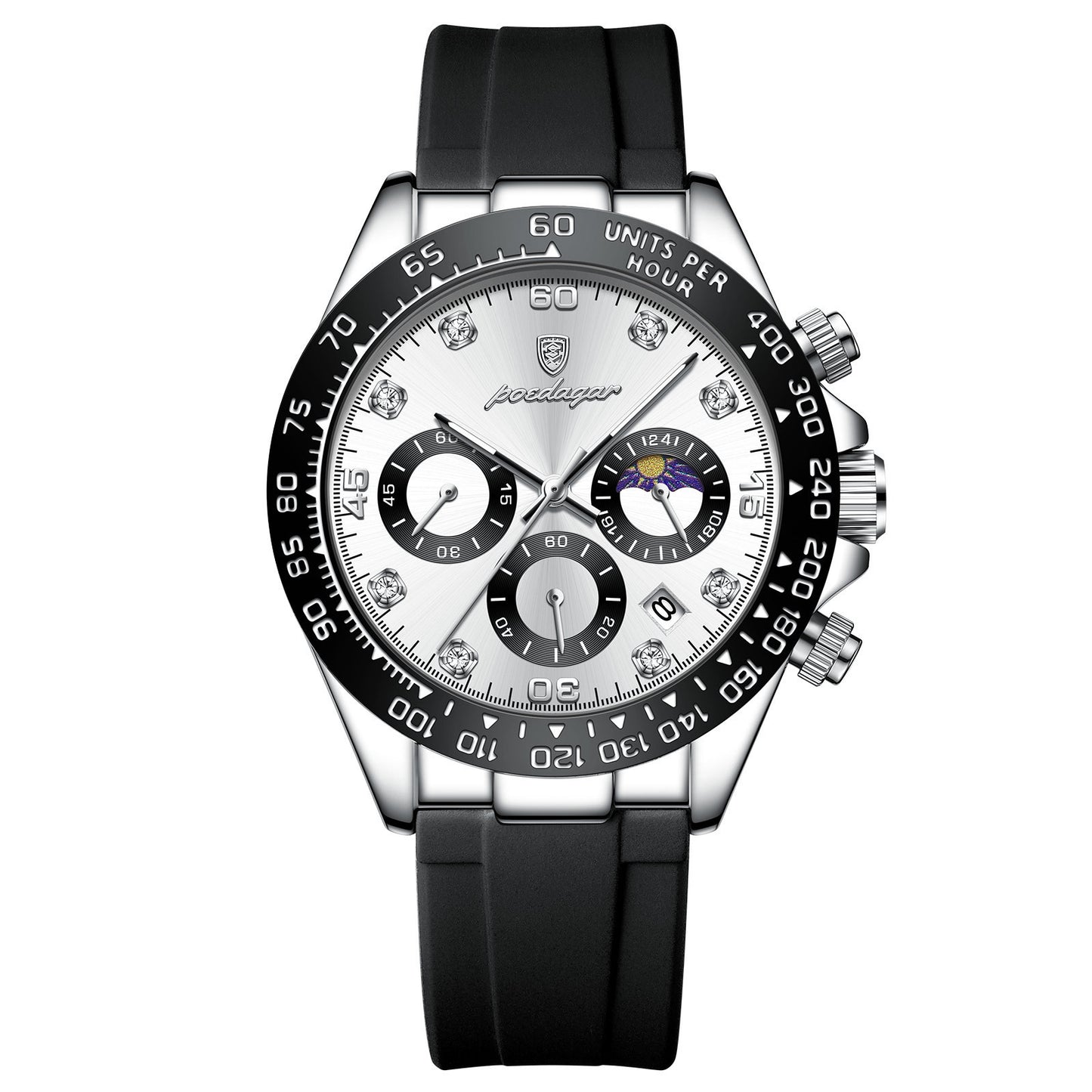 Men's Multi-functional Watch with Silicone Band – Stylish Design