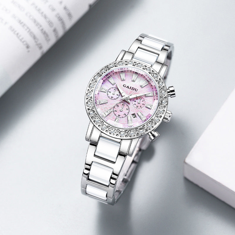 Women's Quartz Watch – Luminous, Waterproof with Fritillary Dial