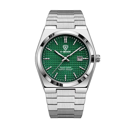 Classic Men's Quartz Watch – Stainless Steel Band with Calendar