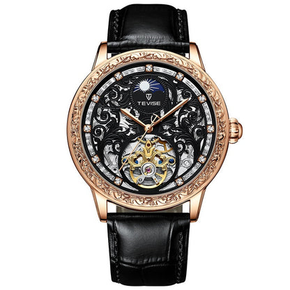 Men's Mechanical Watch – Business Casual Skeleton Design & Waterproof