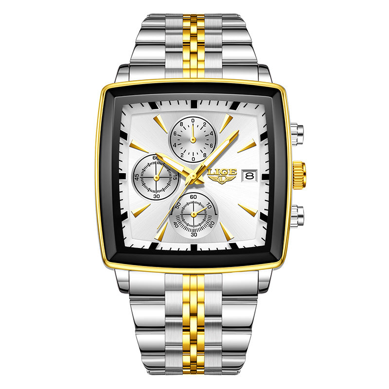 Men's Square Business Watch – Large Dial with Unique Design