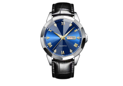 Men's Business Quartz Watch with Double Calendar – Premium Design