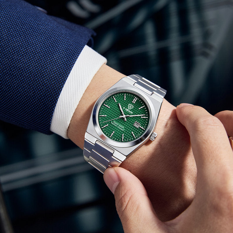 Classic Men's Quartz Watch – Stainless Steel Band with Calendar