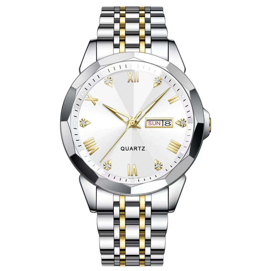 Men's Business Quartz Watch with Double Calendar – Premium Design