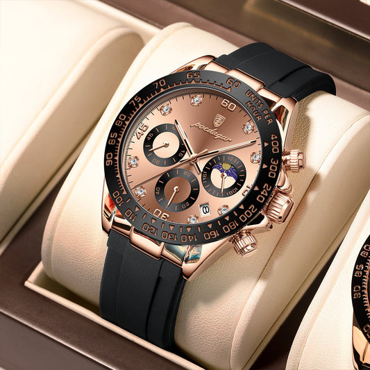 Men's Multi-functional Watch with Silicone Band – Stylish Design