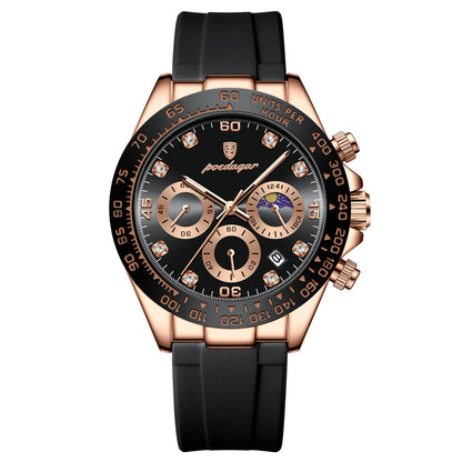 Men's Multi-functional Watch with Silicone Band – Stylish Design